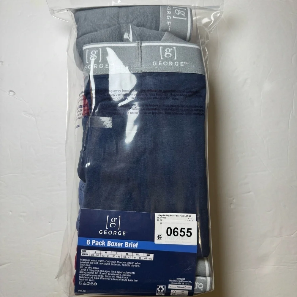 George Men's Regular Leg Boxer Briefs, 6-Pack